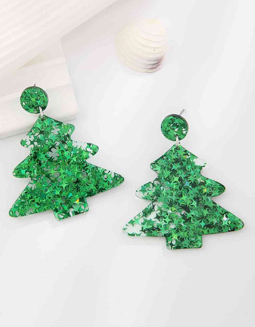 Load image into Gallery viewer, Christmas Tree Acrylic Earrings
