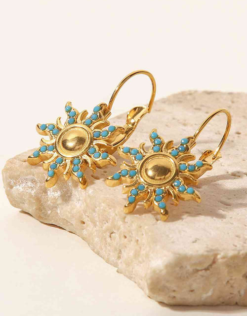 Load image into Gallery viewer, Turquoise Sun Drop Earrings
