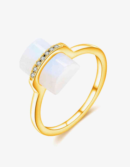 Load image into Gallery viewer, Natural Moonstone Platinum-Plated Ring
