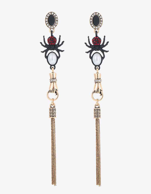 Load image into Gallery viewer, 18K Gold-Plated Spider Drop Earrings
