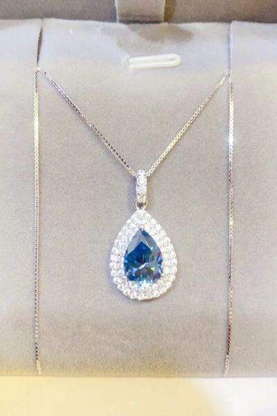 Load image into Gallery viewer, 2 Carat Moissanite Teardrop Pendant Necklace
