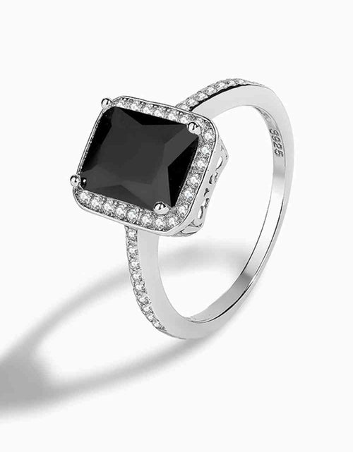 Load image into Gallery viewer, Platinum-Plated Agate Ring
