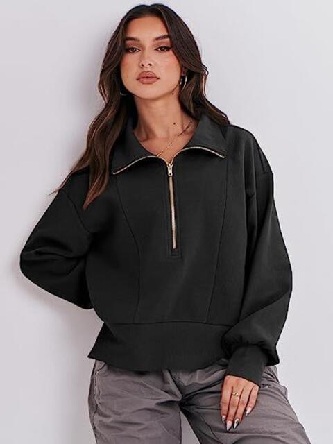 Load image into Gallery viewer, Half Zip Up Collared Sweatshirts
