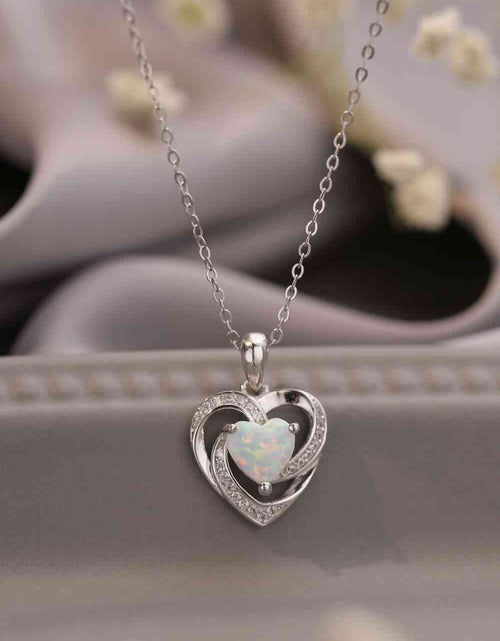 Load image into Gallery viewer, Opal Heart Pendant Necklace
