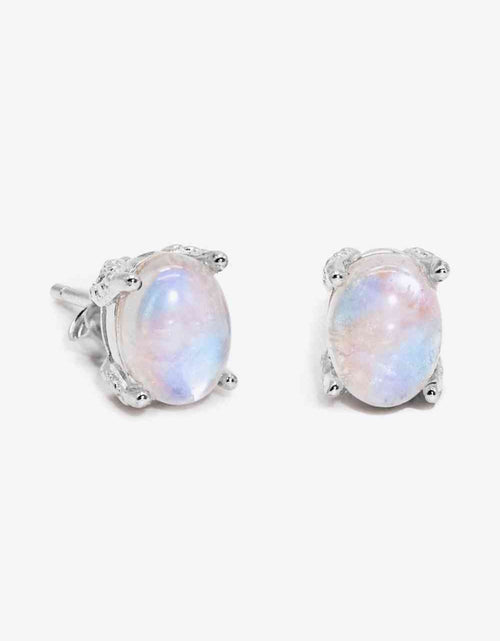 Load image into Gallery viewer, Natural Moonstone 4-Prong Stud Earrings
