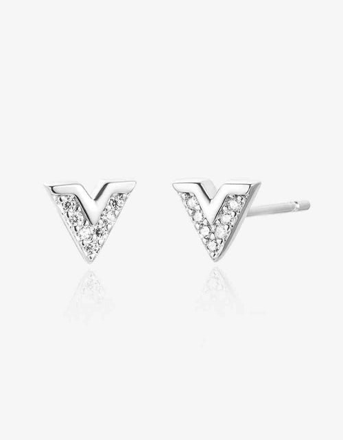 Load image into Gallery viewer, Zircon 925 Sterling Silver Stud Earrings
