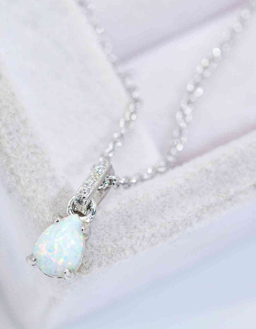 Load image into Gallery viewer, Opal Pendant 925 Sterling Silver Chain-Link Necklace
