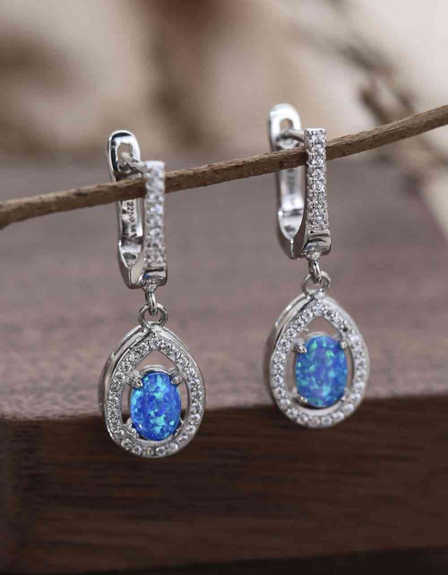 Load image into Gallery viewer, Opal Pear Shaped Drop Earrings
