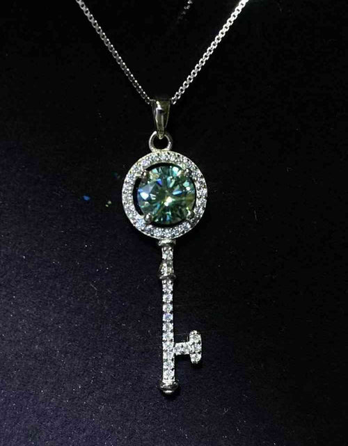 Load image into Gallery viewer, 1 Carat Moissanite Key Pendant Necklace
