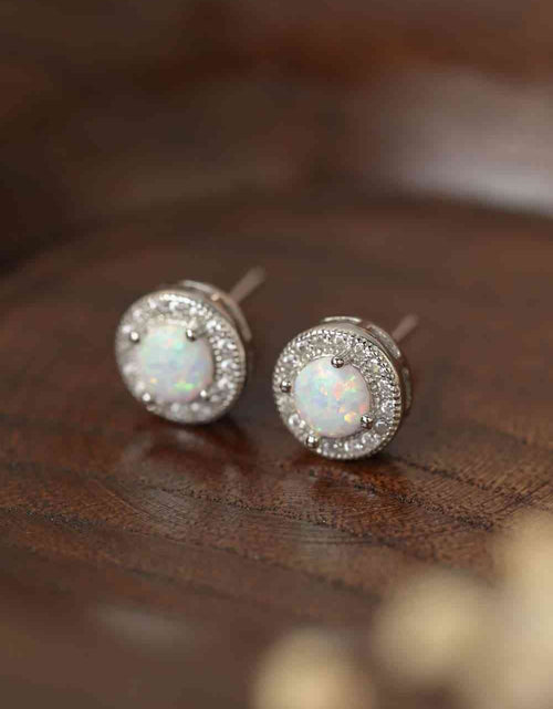 Load image into Gallery viewer, Opal 4-Prong Round Stud Earrings
