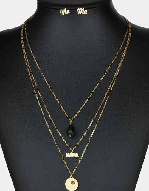 Load image into Gallery viewer, Triple-layer MAMA I LOVE YOU 18K gold-plated Pendant Combo Deal
