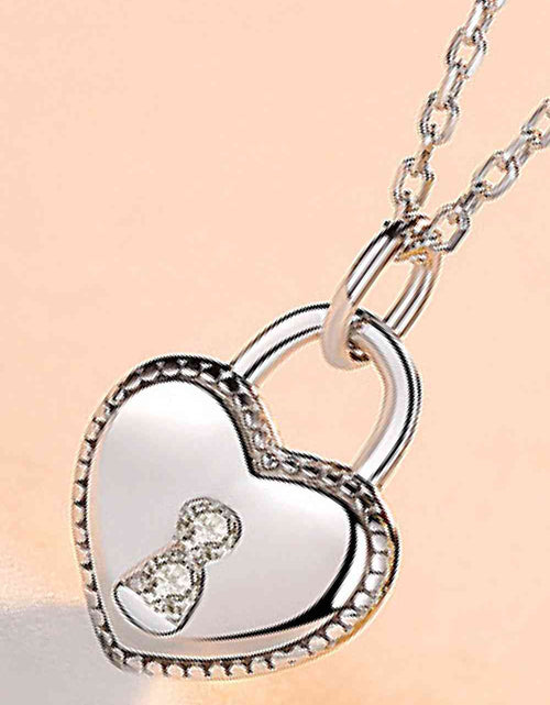 Load image into Gallery viewer, Heart Lock Pendant 925 Sterling Silver Necklace
