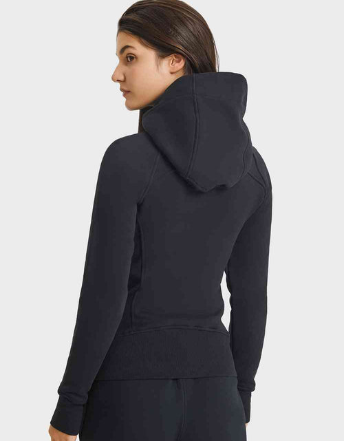 Load image into Gallery viewer, Zip Up Seam Detail Hooded Sports Jacket
