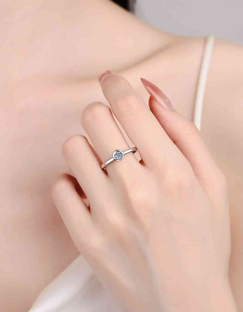 Load image into Gallery viewer, Moissanite Rhodium-Plated Solitaire Ring
