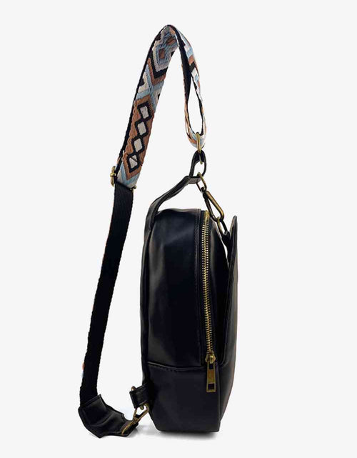 Load image into Gallery viewer, Random Pattern Adjustable Strap PU Leather Sling Bag
