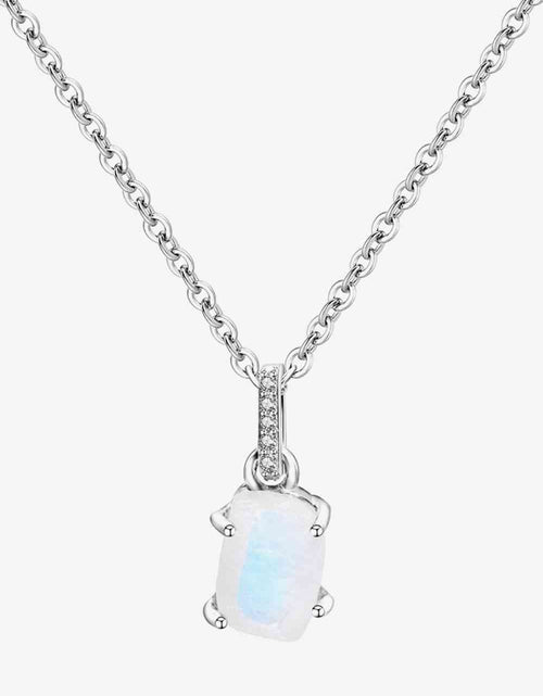 Load image into Gallery viewer, Natural Moonstone 4-Prong Pendant Necklace
