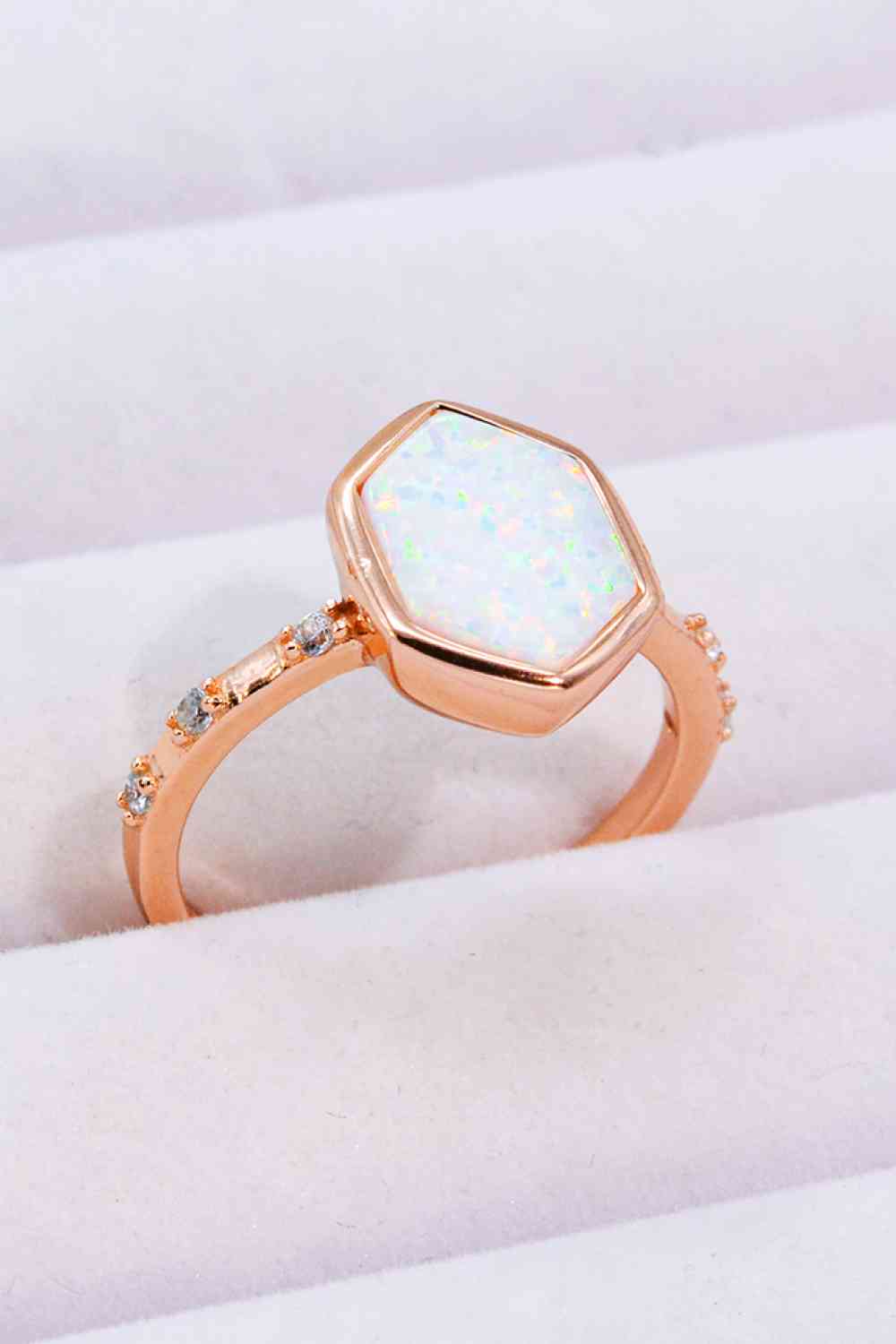 Opal Hexagon 925 Sterling Silver Ring