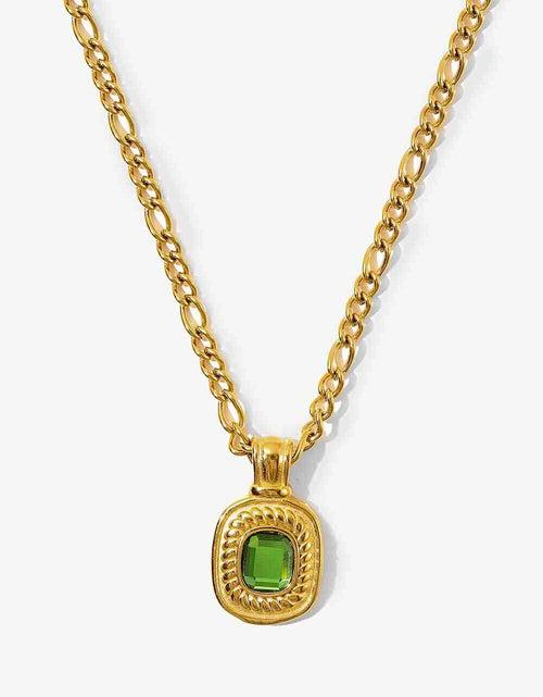 Load image into Gallery viewer, 18K Gold Plated Inlaid Rhinestone Pendant Necklace
