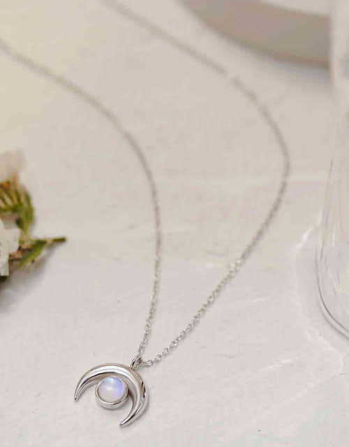 Load image into Gallery viewer, High Quality Natural Moonstone Moon Pendant 925 Sterling Silver Necklace
