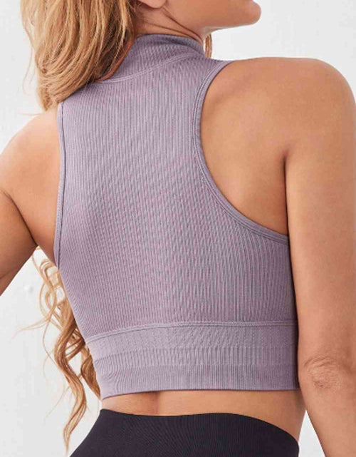 Load image into Gallery viewer, Mock Neck Ribbed Sports Tank
