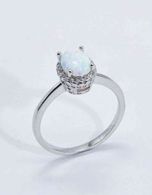 Load image into Gallery viewer, 925 Sterling Silver 4-Prong Opal Ring
