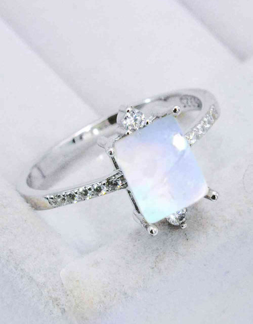 Load image into Gallery viewer, 925 Sterling Silver Square Moonstone Ring
