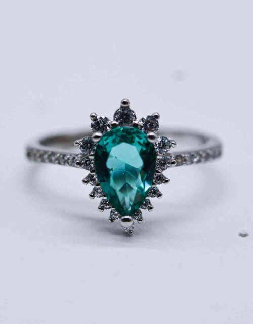 Load image into Gallery viewer, Paraiba Blue Zircon Pear Shape Ring
