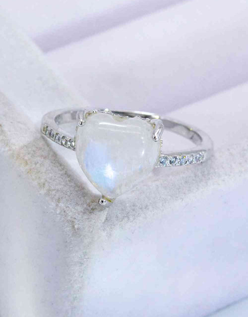 Load image into Gallery viewer, Heart-Shaped Natural Moonstone Ring
