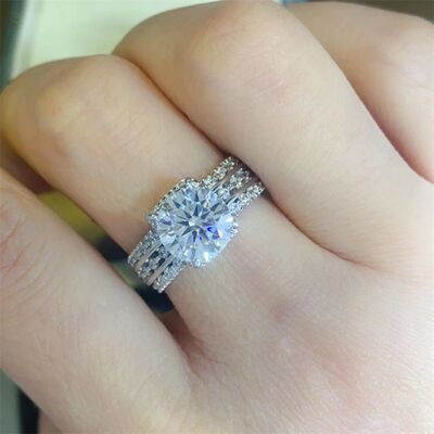 Load image into Gallery viewer, 2 Carat Moissanite 925 Sterling Silver Ring
