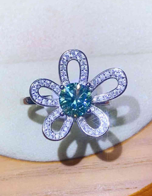 Load image into Gallery viewer, 1 Carat Moissanite Flower Shape Open Ring
