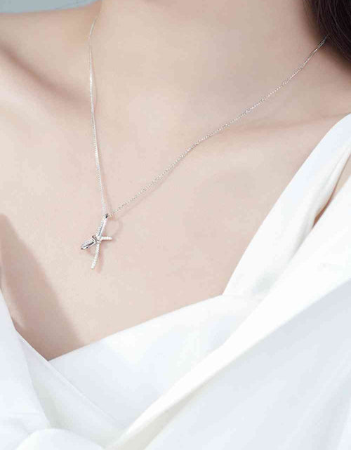 Load image into Gallery viewer, Zircon Bow Pendant Necklace
