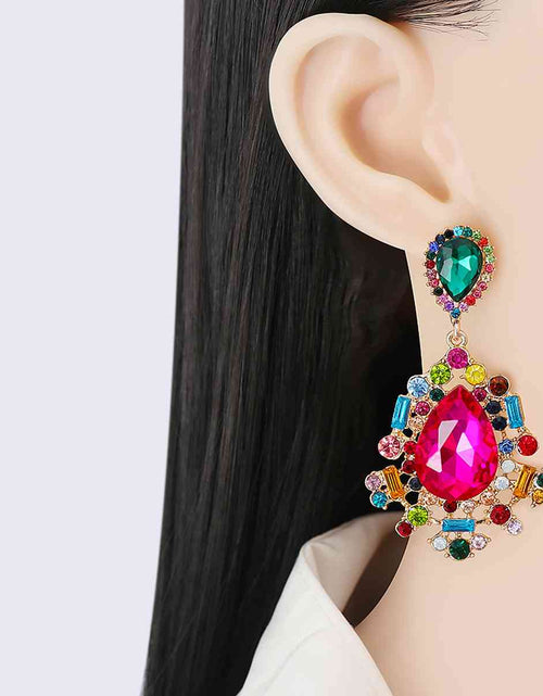 Load image into Gallery viewer, Teardrop Shape Rhinestone Alloy Dangle Earrings
