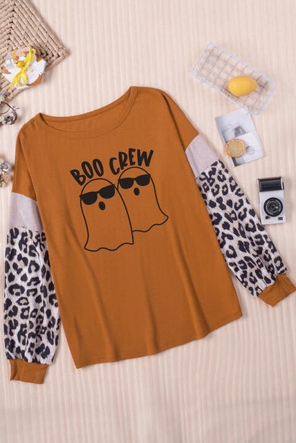 Load image into Gallery viewer, BOO CREW Ghost Graphic Round Neck T-Shirt
