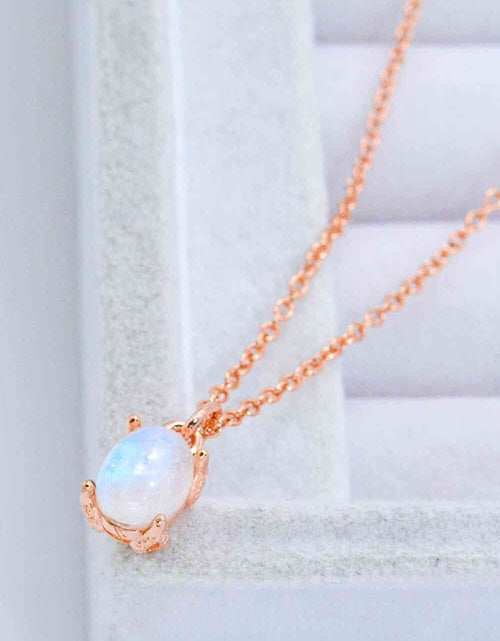 Load image into Gallery viewer, Natural 4-Prong Pendant Moonstone Necklace
