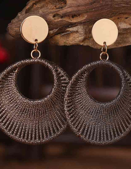 Load image into Gallery viewer, Cotton Cord Geometric Drop Earrings
