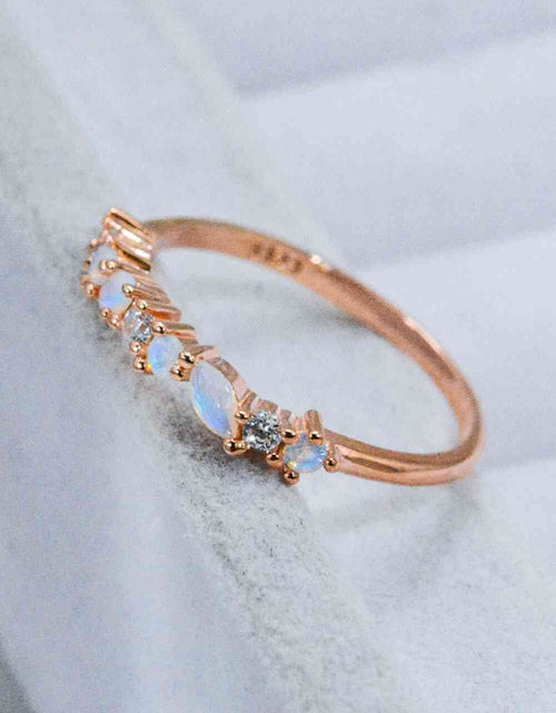 Load image into Gallery viewer, Moonstone and Zircon Decor Ring
