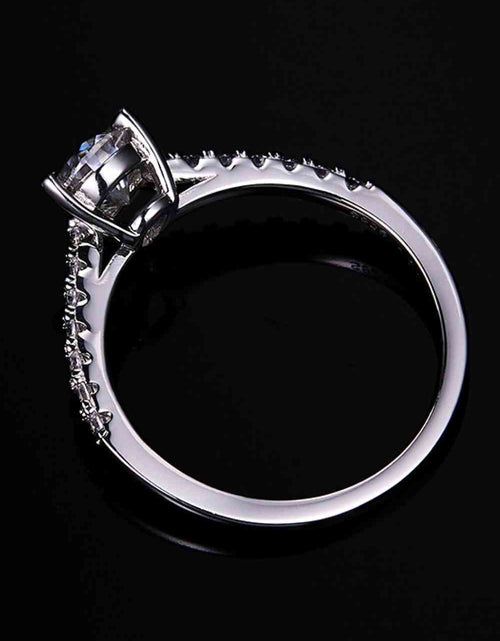 Load image into Gallery viewer, 1 Carat Moissanite 925 Sterling Silver Side Stone Ring
