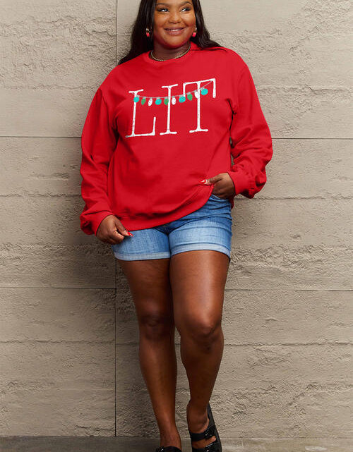 Load image into Gallery viewer, Simply Love Full Size LIT Long Sleeve Sweatshirt
