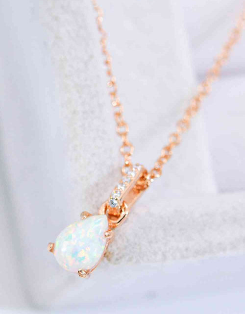 Load image into Gallery viewer, Opal Pendant 925 Sterling Silver Chain-Link Necklace
