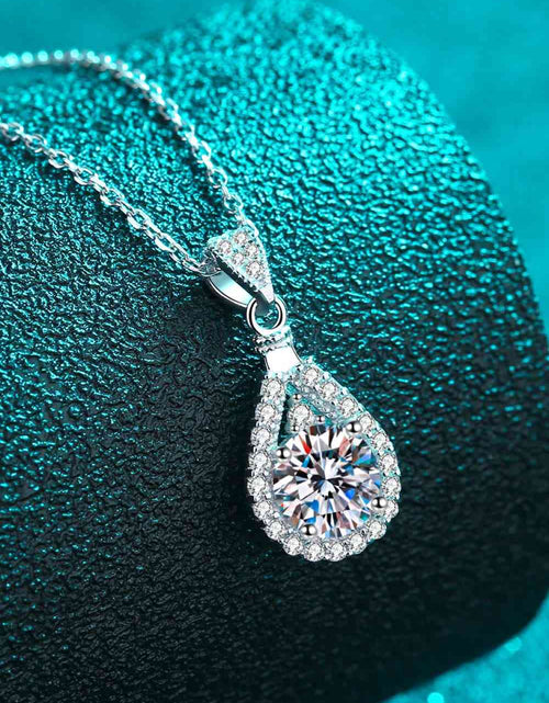 Load image into Gallery viewer, 2 Carat Moissanite Teardrop Pendant 925 Sterling Silver Necklace
