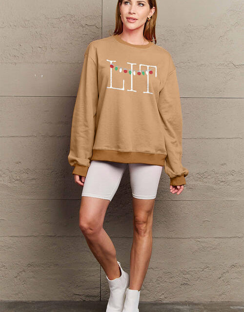 Load image into Gallery viewer, Simply Love Full Size LIT Long Sleeve Sweatshirt
