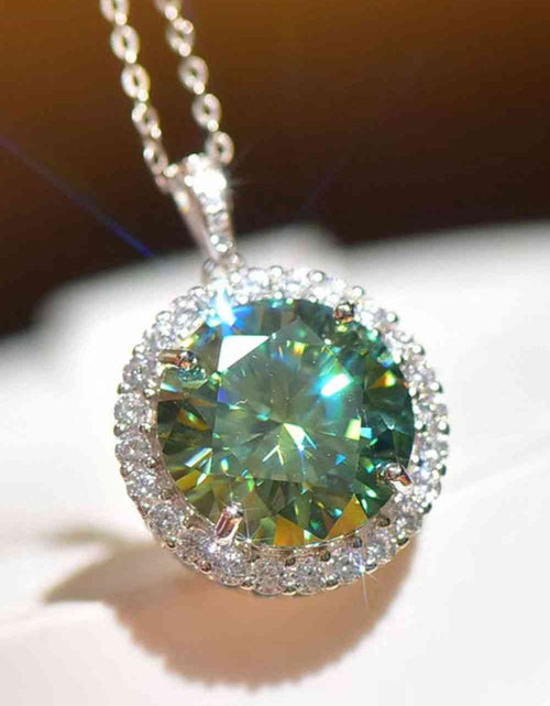 Load image into Gallery viewer, 10 Carat Moissanite Pendant Platinum-Plated Necklace
