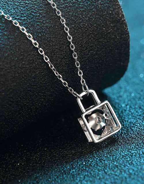 Load image into Gallery viewer, Adored Moissanite Lock Pendant Necklace
