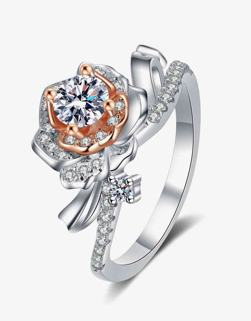 Load image into Gallery viewer, 925 Sterling Silver Rose-Shaped Moissanite Ring
