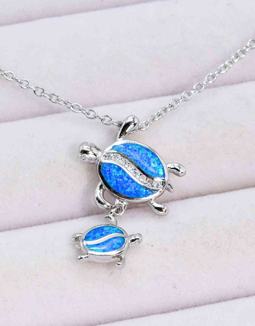 Load image into Gallery viewer, Opal Turtle Pendant Necklace
