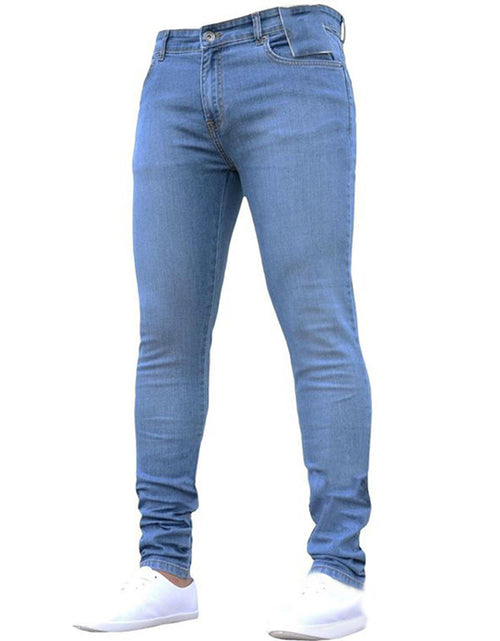 Load image into Gallery viewer, Men&#39;s Pants Retro Washing Zipper Stretch Jeans
