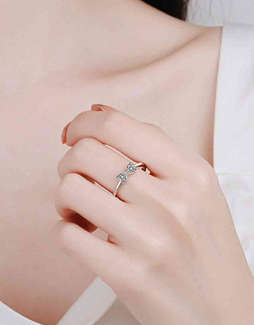 Load image into Gallery viewer, Moissanite Bow Rhodium-Plated Ring
