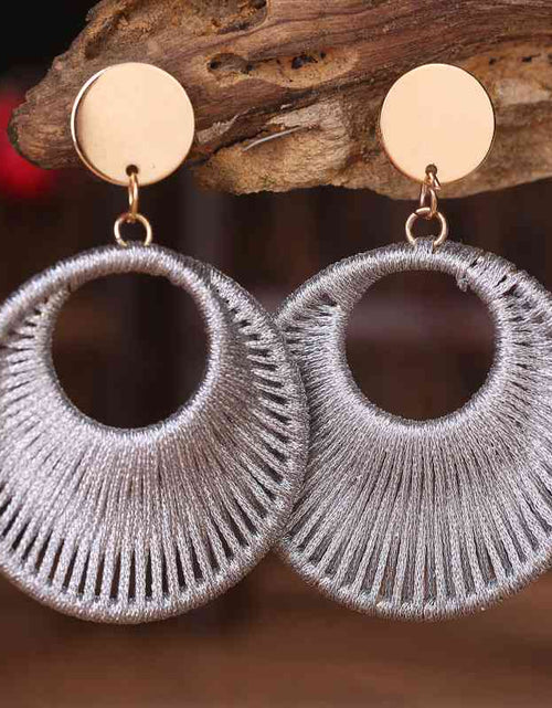 Load image into Gallery viewer, Cotton Cord Geometric Drop Earrings
