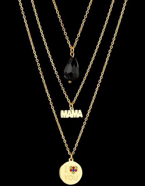 Load image into Gallery viewer, Triple-layer MAMA I LOVE YOU 18K gold-plated Pendant Combo Deal
