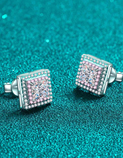 Load image into Gallery viewer, Moissanite Square Stud Earrings
